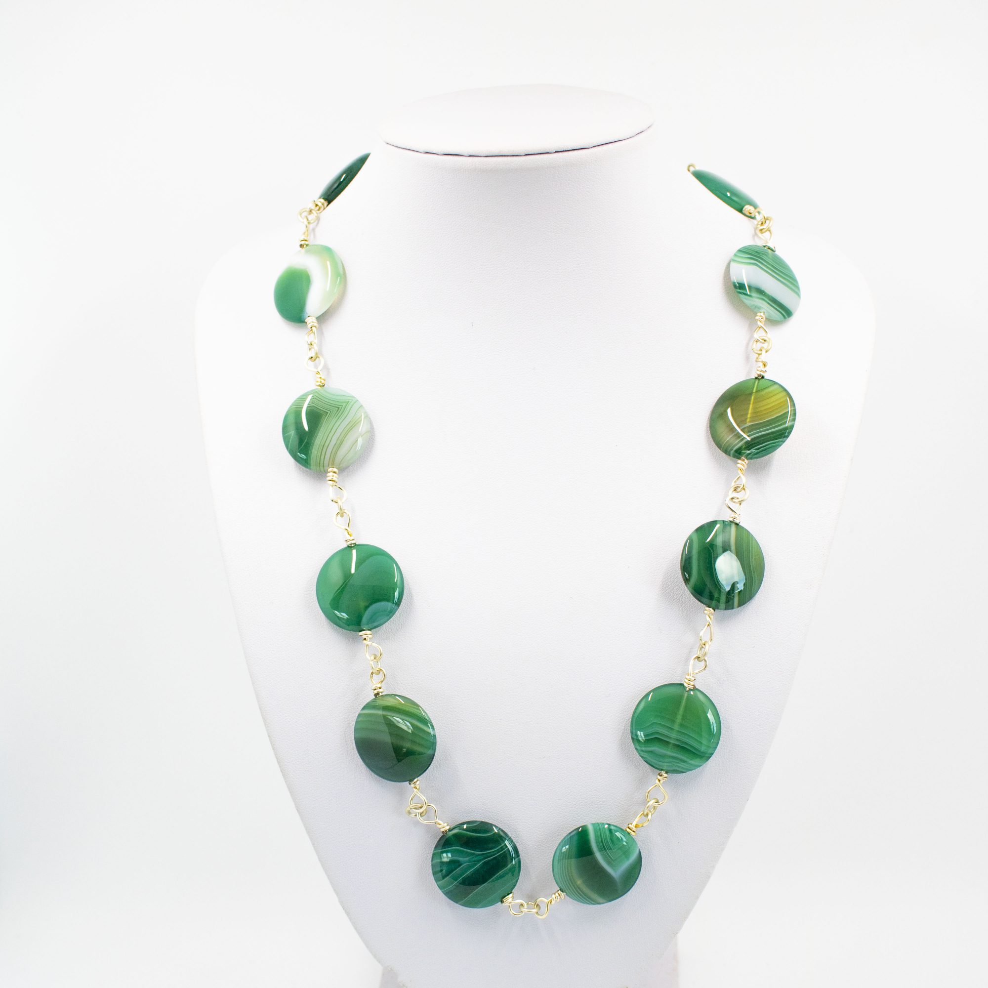 n-greenagatewirework Green Agate Wirework Necklace