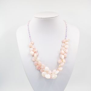 Pink Opal and Swarovski Necklace