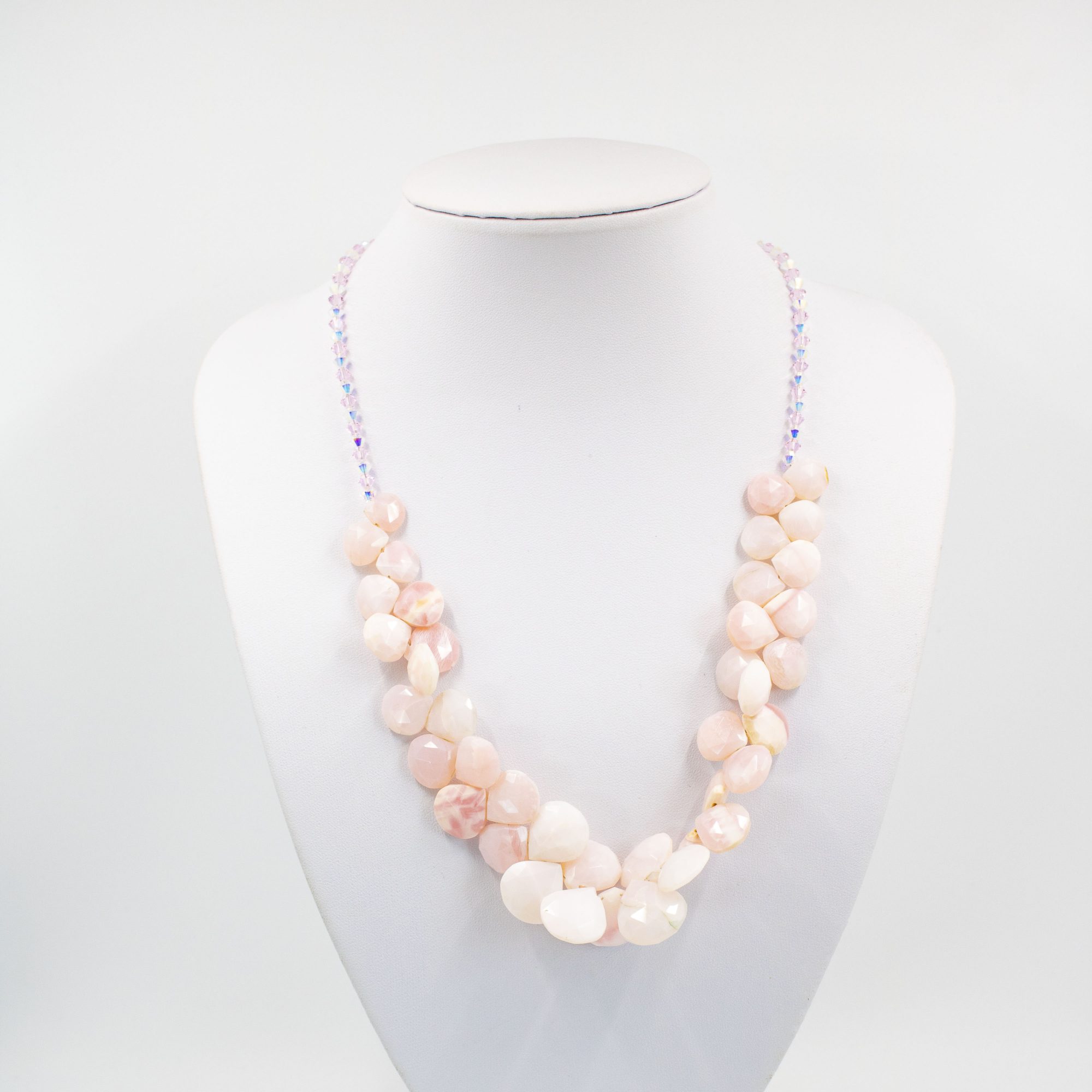 n-pinkopalandswarovski Pink Opal and Swarovski Necklace