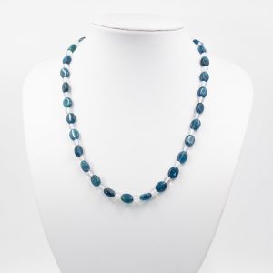 Aquamarine and Cats Eye Opal Necklace