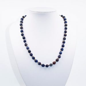 Blue and Burgundy Agate Necklace