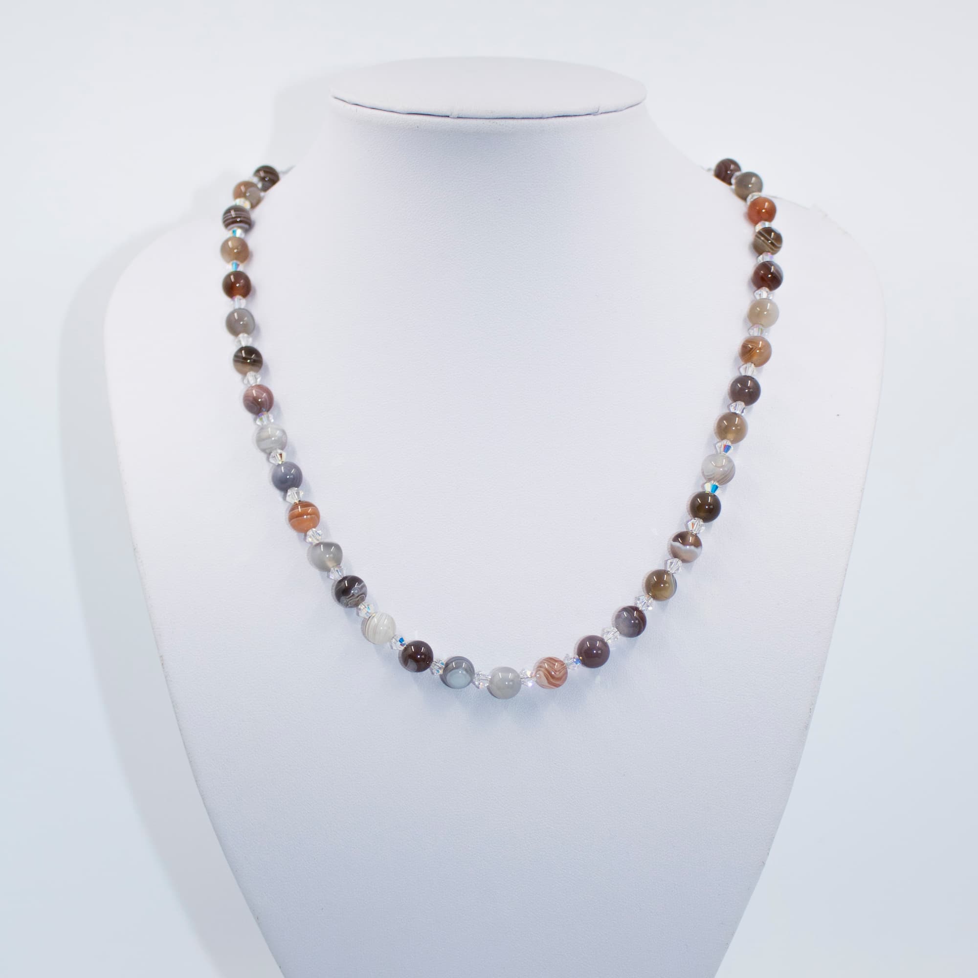 Botswana Agate and Swarovski Botswana Agate and Swarovski Necklace 60