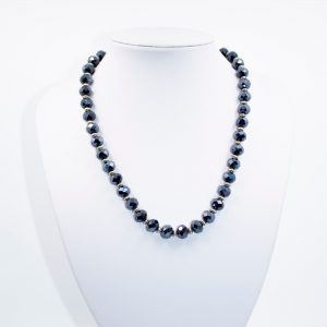 Facteted Dark Blue Crystal Necklace