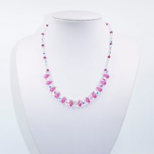 Pink Swarovski Teardrop Necklace