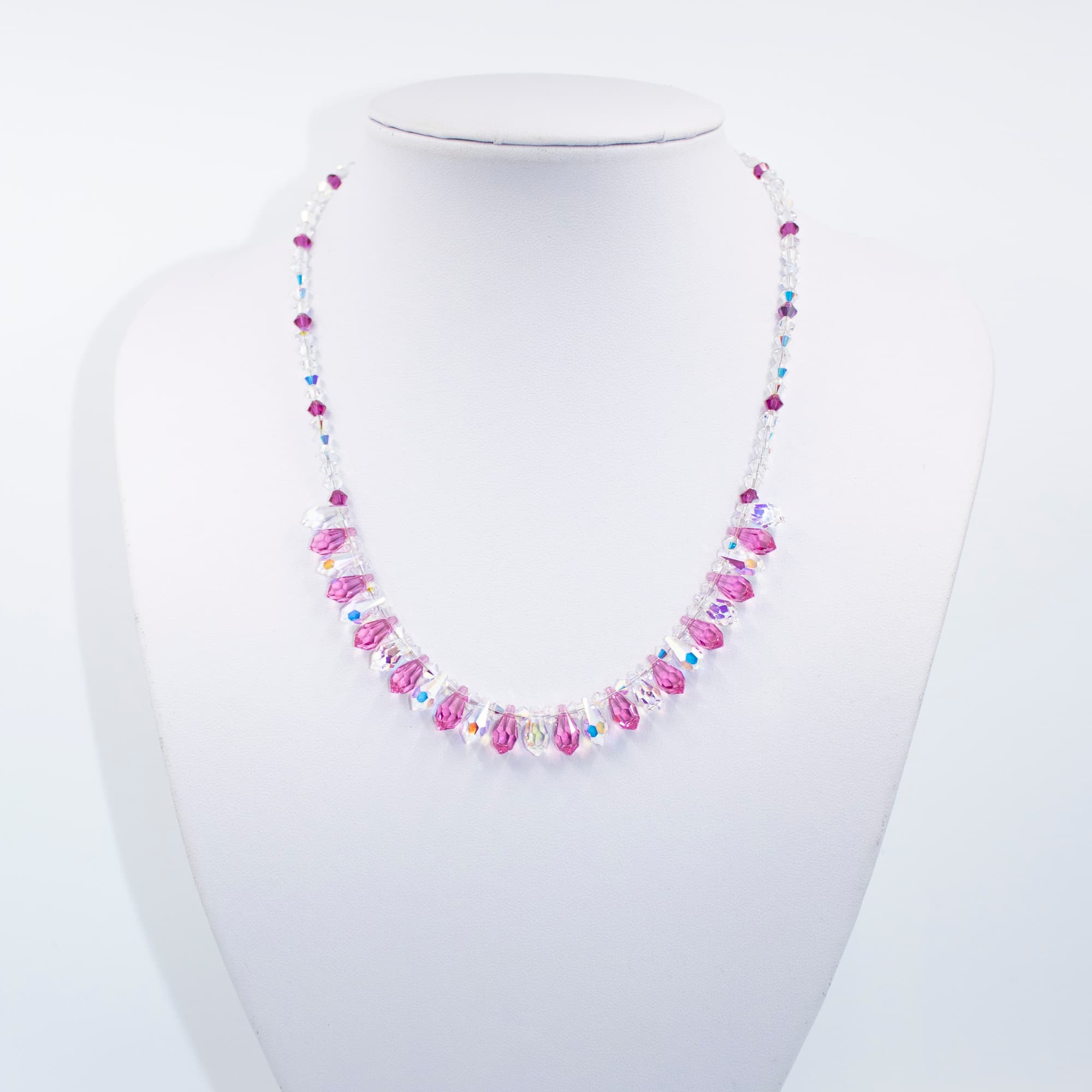 Swarovski Teardrop Necklace pink 50 Pink Swarovski Teardrop Necklace
