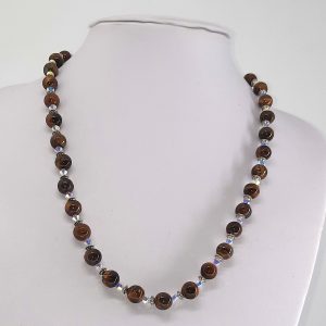 Tiger Eye and Crystal Necklace