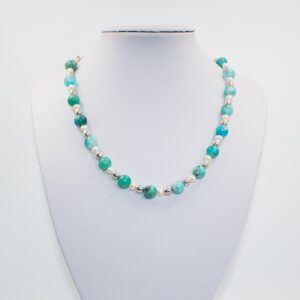 Hemimorphite and Freshwater Pearl Necklace