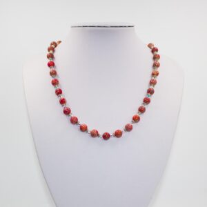Red Variscite and Crystal Necklace