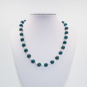 Apatite, Freshwater Pearl and Crystal Necklace