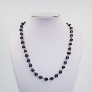 Blue Flower Jasper and Crystal Necklace