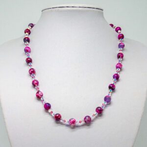 Faceted Purple Agate and Crystal Necklace