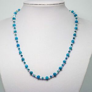 Light Blue Apatite and Crystal Necklace