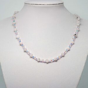 Cherry Blossom Jasper and Crystal Necklace