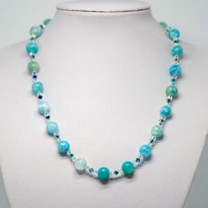 Hemimorphite and Crystal Necklace
