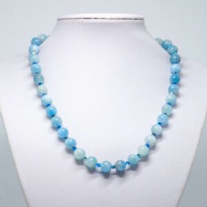 Sky Blue Jade and Crystal Necklace