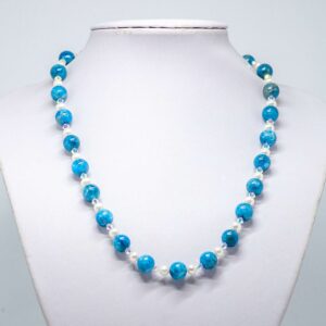 Apatite, Freshwater Pearl and Crystal Necklace