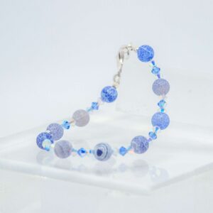 Lilac Crackled Agate and Crystal Bracelet