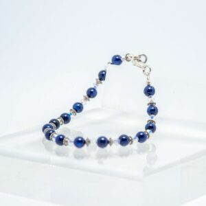 Midnight Blue Jade and Crystal Bracelet
