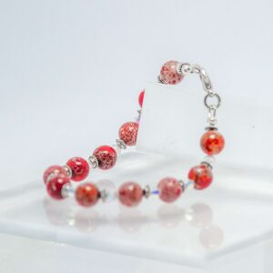 Red Variscite and Crystal Bracelet