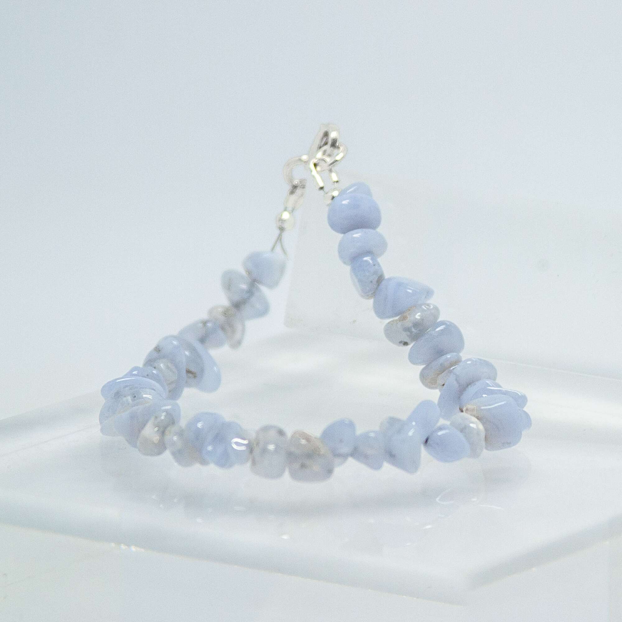 Blue Lace Agate Chip Bracelet | Becky's Beads Blue Lace Agate Chip Bracelet